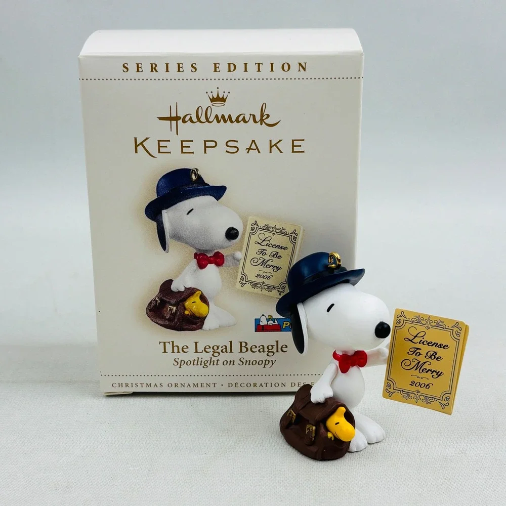 Hallmark Peanuts The Legal‎ Beagle Spotlight on Snoopy Christmas Ornament 2006